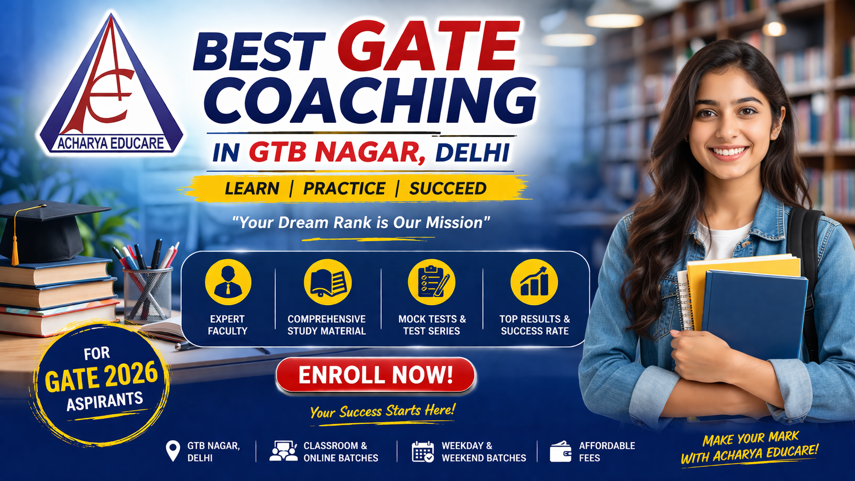 Best GATE Coaching Institute in GTB Nagar, Delhi – Acharya Educare