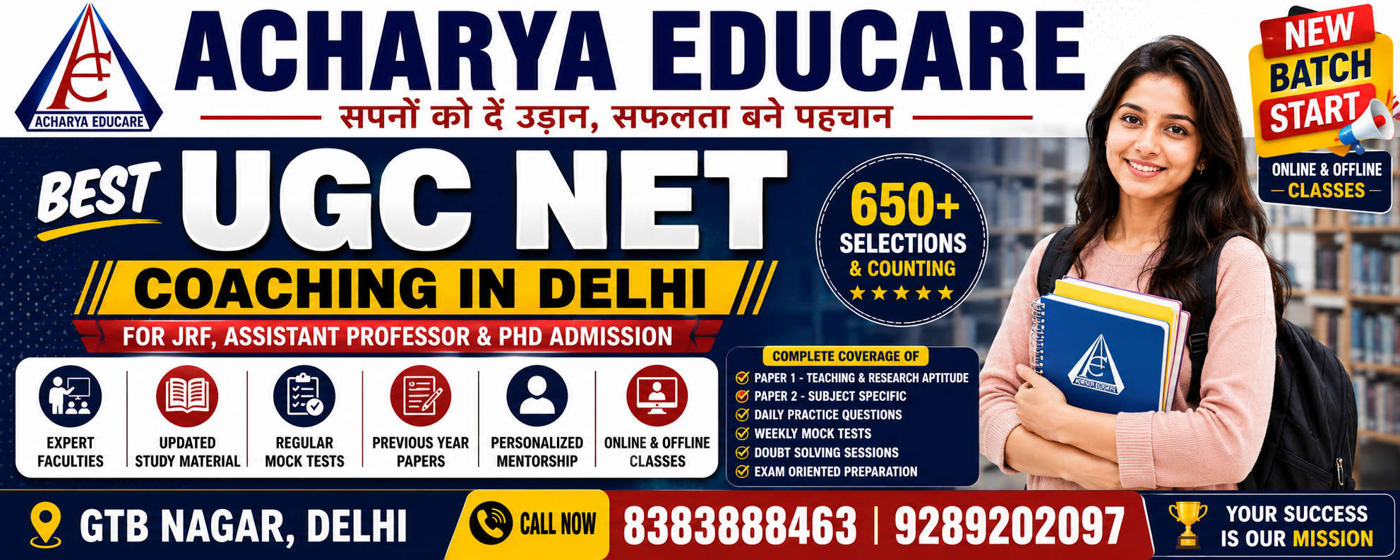 Best UGC NET Coaching in Delhi – Acharya Educare