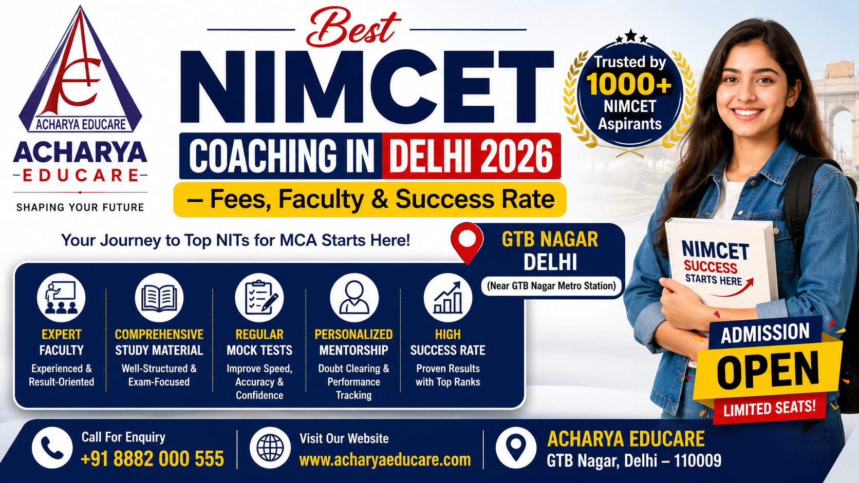 Best NIMCET Coaching in Delhi 2026 – Fees, Faculty & Success Rate | Acharya Educare