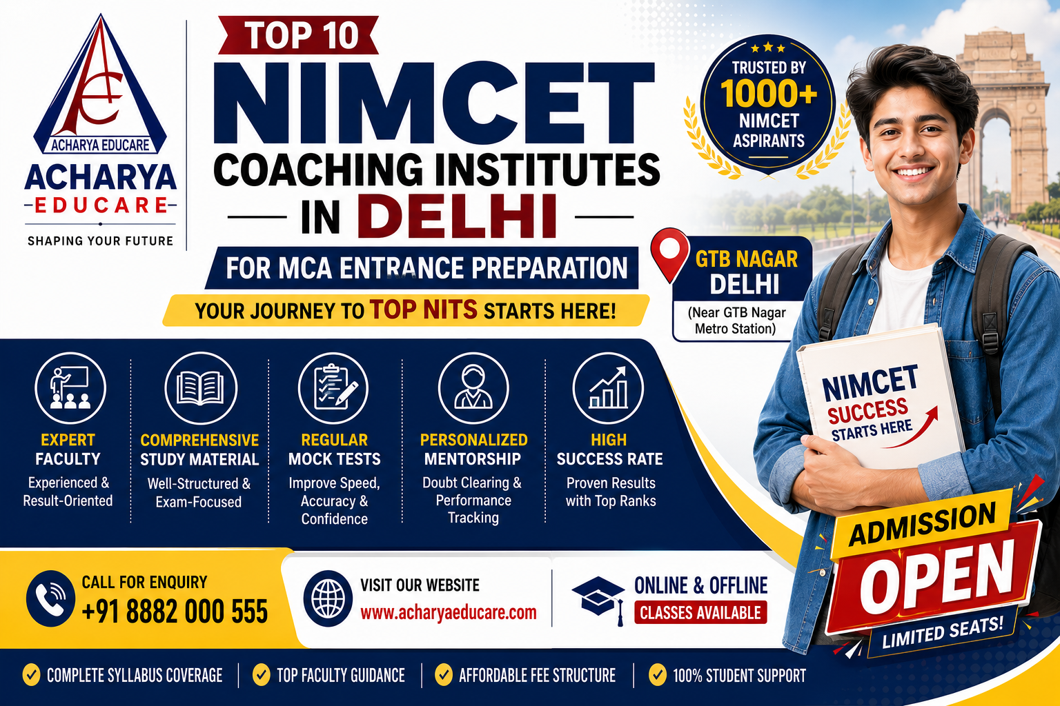 Top 10 NIMCET Coaching Institutes in Delhi for MCA Entrance Preparation