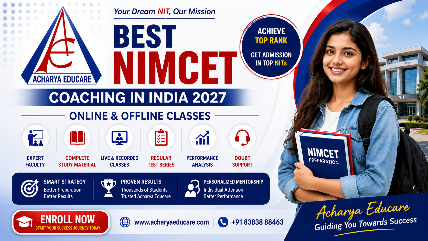 Best NIMCET Coaching in India 2027 | Online & Offline Classes – Acharya Educare